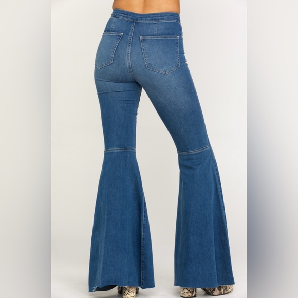 Free People Pants - FREE PEOPLE WOMEN'S DARK WASH HIGH RISE JUST FLOAT ON FLARE JEANS size 25